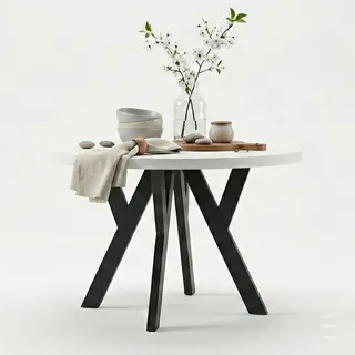 dekori.interiors Pero Ø 90 / 140 cm weiß/schwarz