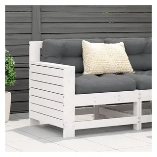 vidaXL Gartensofa mit Armlehne weiß