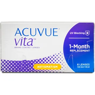 Acuvue Vita for Astigmatism 6 St. / 8.60 BC / 14.50 DIA / -4.75 DPT / -0.75 CYL / 110° AX