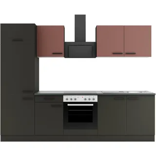OPTIFIT Küchenzeile Nizza407 270 cm rot