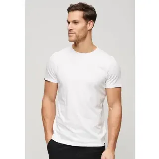 Superdry für Herren. M1011888A Geflammtes Kurzarm-T-Shirt mit weißem Rundhalsausschnitt (XL), Lässig, Baumwolle