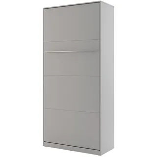 Mirjan24 Schrankbett Concept Pro I Vertical, Wandklappbett inkl. Lattenrost, Bettschrank, Wandbett, Schrank mit integriertem Klappbett, Funktionsbett (90x200 cm, Grau)