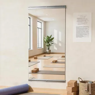 BEAUTYPEAK Wandspiegel 121x60 cm,Groß ganz körper Spiegel für Home Gym Wand | HD Fitness Spiegel ohne Verzerrung, Rahmenlos Bruchsicheres Glas, Trainingsspiegel für Schlafzimmer, Wohnzimmer, Workout