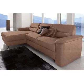 sit&more Ecksofa Ascara L-Form, inklusive Boxspring/Federkern-Polsterung, wahlweise mit Bettfunktion braun
