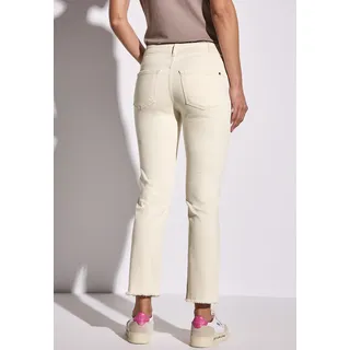 STREET ONE STREET ONE, Damen, Gr. 28, Länge 28, weiß (ecru washed), Jeans, 92% Baumwolle, 6% Elastomultiester, 2% Lyocell, unifarben, casual, normal, Jeans, aus Baumwolle mit Stretchanteil