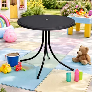 Kinder Gartentisch Campingtisch √ò50cm Schwarz-mkcs100-tisch