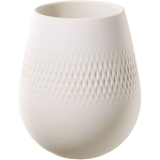 Villeroy und Boch Collier Blanc Vase Carré No. 2, 12,5 x 12,5 x 14 cm, Premium Porzellan, Weiß, Klein