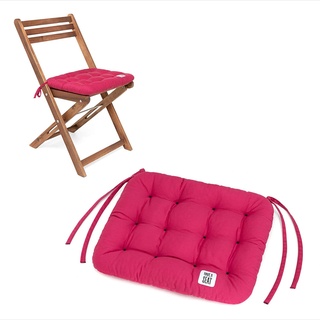HAVE A SEAT Living - Sitzkissen 40x35 cm (2 St.) - Bequemes Sitzpolster für Klappstühle - Orthopädisches Stuhlkissen - Indoor/Outdoor, Waschbar bis 95°C (Hot Pink, 2er Set - 40x35 cm)