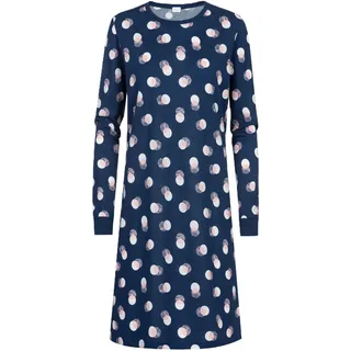 MEY Nachtwäsche Serie Scribbled Dots Sleepshirt, Baumwolle, für Damen, 1118 Deep Marine 38