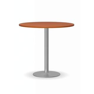 Konferenztisch rund, Bistrotisch FILIP II, Durchmesser 80 cm, graue Fußgestell, Platte Kirschbaum