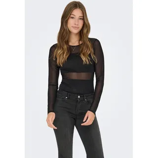 Only Langarmbody Onlesther Glitter L/S Body JRS Schwarz M (38)