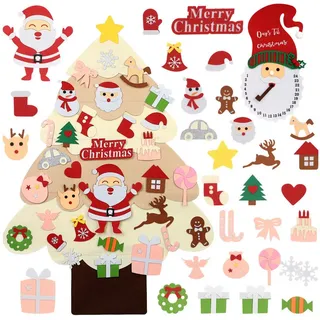 OSTWOLKE Künstlicher Weihnachtsbaum DIY Weihnachtsbaum Filz-Weihnachtsbaum Set Weihnachtsdeko Wandbehang