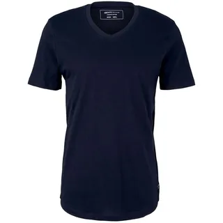 Tom Tailor Denim Herren T-Shirt V-NECK Regular Fit Regular Fit Blau 10668 XS