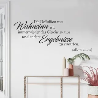 tjapalo® a53 Wandtattoo Büro sprüche zitate Wandtatoo Motivationssprüche Motivation Albert Einstein Wandspruch Spruch Wandtattoo Sprüche Zitate, Farbe: Schwarz, Größe: B140xH58cm