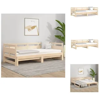 vidaXL Tagesbett Ausziehbar Massivholz Kiefer 2x(80x200) cm -  Betten & Bettgestelle - Braun