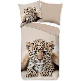 Traumschlaf Tigerbaby Tiere Baumwolle Beige/Braun 135 x 200 cm + 80 x 80 cm