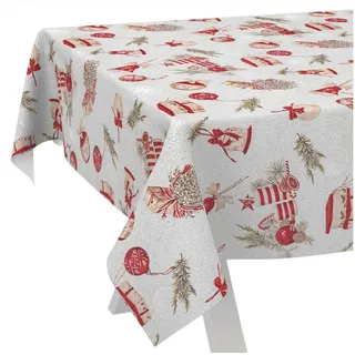 ANRO Wachstuchtischdecke abwaschbar 180 x 140 cm Rot