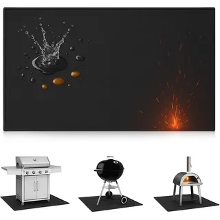 HEAT Grillmatte für Gasgrill 61x102cm, Grillmatten für Holzkohle, BBQ Grillmatten, Grillunterlage, Grillteppich, BBQ Zubehör, Rechteck