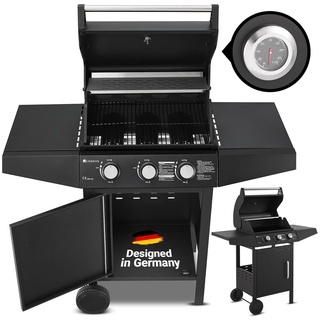 Juskys BBQ Gas-Grill Louisiana, 3 Brenner Grillrost, Deckel mit Thermometer