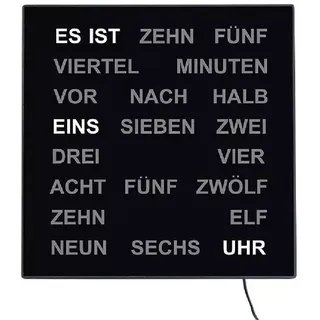 AMS Wortuhr 28,0 cm 28x28 schwarz