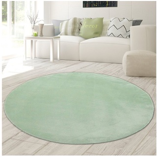 Hochflor-Teppich Shaggy Teppich mit Hoch- & Langflor, waschbar, in grün, Teppich-Traum, rund, Höhe: 18 mm grün rund - 200 cm x 200 cm x 18 mm