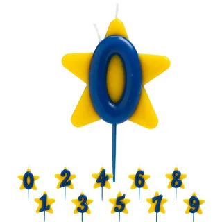 dekora - Solidarität Geburtstagskerze | Spezielle Sternkerzen - Doppelte Wunschkerzen für kranke Kinder - Nummer 0