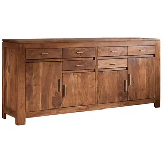 MASSIVMOEBEL24.DE Sideboard 200 x 90 x 45 cm Golden Honey / Braun