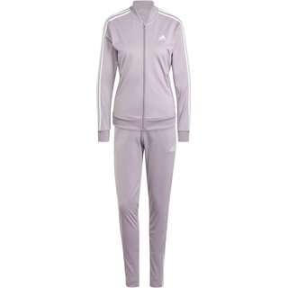 adidas Women's Essentials 3-Stripes Track Suit Trainingsanzug, Preloved Fig/White, S