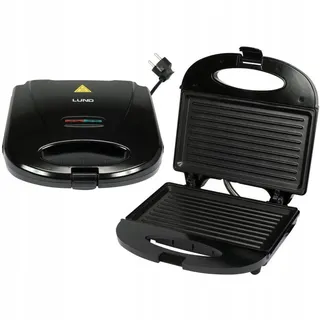 LUND Sandwichmaker mit Grillplatte, 750 W, Schwarz,