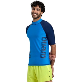 ARENA Herren UV-Schutz Rash Graphic Kurzarm Shirt, Turquoise-navy