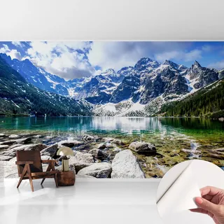 Selbstklebend Tapete Modern - Wanddeko Für Küche - Klebefolie Wand - Luxus Look Berglandschaft 416x254 Cm