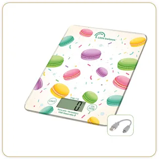 LITTLE BALANCE 8718 Slim USB-R, Küchenwaage ohne Batterie, wiederaufladbar, USB, reparierbar, 5 kg, sauer