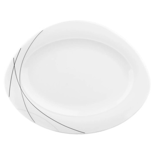 Seltmann Weiden Geschirr-Set »Platte oval 31 cm Trio Highline 71381 von Seltmann«, Porzellan grau
