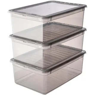 KEEEPER Aufbewahrungsbox Bea 26,5 x 39 x 14 cm 3-tlg. grau