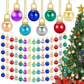 XIMISHOP 100 Stück Mini Weihnachtskugeln, 10 Farben Christbaumkugeln | Klein Bunt Weihnachtsbaumkugeln Kunststoff Miniatur Kugeln Weihnachten Weihnachtsbaumschmuck für Weihnachten Urlaub PartyDeko