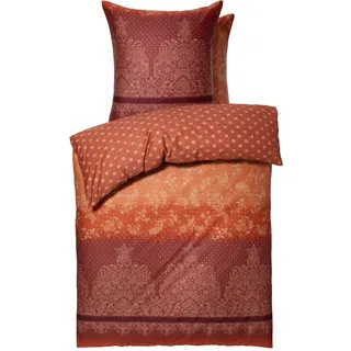 Bassetti Tivoli Bettwäsche + 1 Kissenhülle, aus 100% Baumwollsatin, in der Farbe Rot R1, Limited Edition, Maße: 135x200 cm + 80x80 cm - 9326666