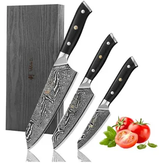 Wakoli Messerset, Schwarz, Metall, Kochen, Küchenmesser, Messersets