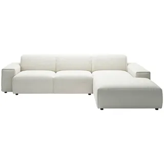 Pure Home Lifestyle Ecksofa, Weiß, Kunststoff, 4-Sitzer, Ottomane rechts, L-Form, 300x189 cm, Goldenes M, Made in EU, Oeko-Tex® Standard 100, DGM-Emissionslabel, seitenverkehrt erhältlich, Hocker erhältlich, Wohnzimmer, Sofas & Couches, Wohnlandschaften, Ecksofas