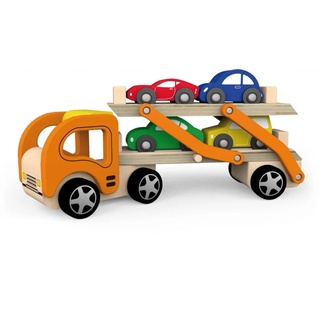Viga Toys holz-Autotransporter 28 cm 5-teilig, Farbe:Multicolor