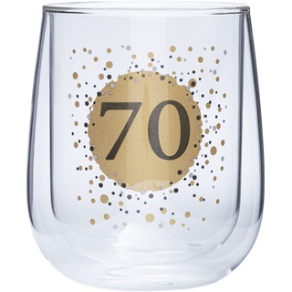 Doppelwandiges Glas (Typ: 70. Geburtstag)