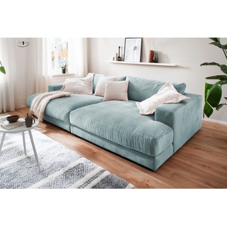 KAWOLA Big Sofa MADELINE Cord hellblau