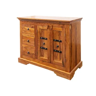 kolonialstil Kommode Echtholz hell Akazie Sideboard Schrank Holz natur massiv