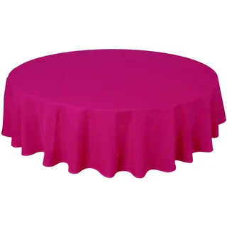 Qualitäts Tischdecke Textil Rund 140 cm, Farbe wählbar Fuchsia Rosa