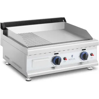 Royal Catering Doppel-Gasgrill 60 x 40 cm glatt/geriffelt 2 x 3.100 W Erdgas 20 mbar