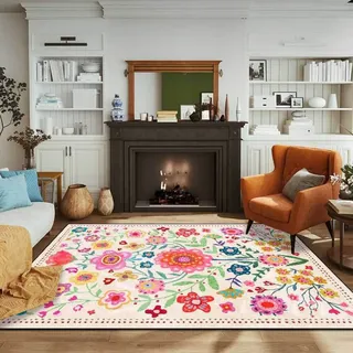 Tappeti Design Teppich Kurzflor Flächen Teppich 160 X 200 CMamerikanische ländliche Pastorale Blumenblumenfarbe Soft Touch Large Area Wohnzimmer Teppiche Schlafzimmer Teppich 160x200cm