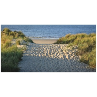 ARTland Wandbild Alu Verbundplatte für Innen & Outdoor Bild 40x20 cm Strandbilder Düne Gräser Landschaft Meer Nordsee Maritim S4IW