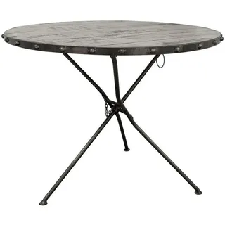 MASSIVMOEBEL24.DE Esstisch rund 100 x 80 x 100 cm grau