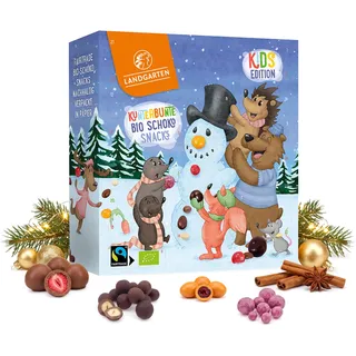 Landgarten Bio Adventskalender SCHOKOLADE – 24 köstliche Bio Schoko-, Frucht- & Nuss-Kreationen, Adventskalender mit liebevollen Weihnachtsmotiven, Hergestellt in Österreich
