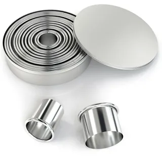 Intirilife 12-teiligs Ausstechformen Set in Silber mit Aufbewahrungsbox - Gr.: onesize
