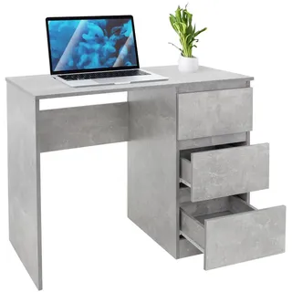 ML-Design Schreibtisch mit 3 Schubladen 90x76x50 cm, Grau